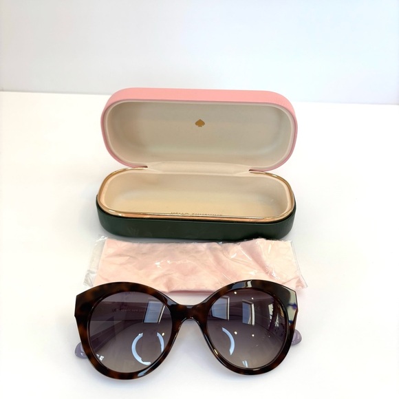 Kate Spade Karleigh/S 51mm Cat Eye Tortoise Sunglasses Havana/Plum New with case